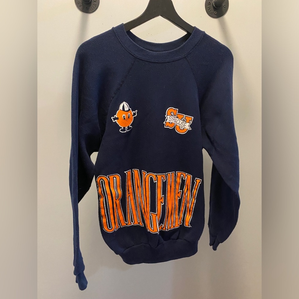 Vintage 80s Syracuse Orangemen University Crewneck Sweatshirt Size Medium NCAA